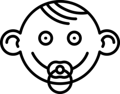 Kid With Pacifier Outline Svg File, Free Vectors File